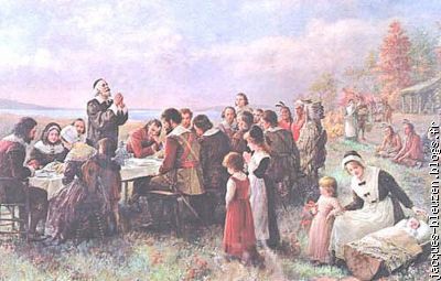 le premier Thanksgiving, 20 Juin 1676 - Jennie Brownscombe.